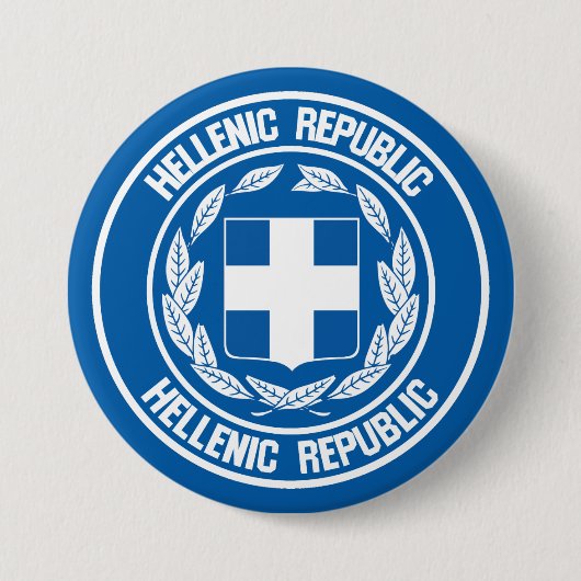 Griekenland Round Emblem Ronde Button 7,6 Cm (Voorkant)
