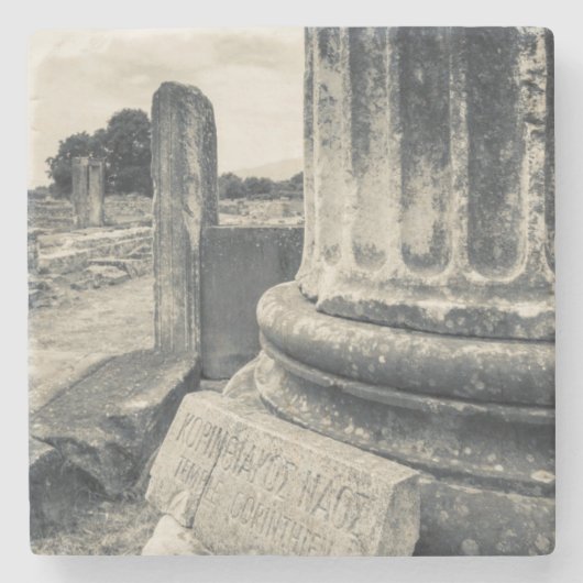 Griekenland, ruïnes van de oude stad stenen onderzetter (Voorkant)