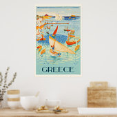 Griekenland — Saacape Travel Art Print (Keuken)