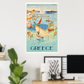 Griekenland — Saacape Travel Art Print (Thuiskantoor)