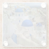 Griekenland, Santorini. Belltower en blauwe dompel Glazen Onderzetter (Achterkant)