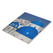 Griekenland, Santorini. Bloemtower en blauwe domme Tegeltje (Zijkant)