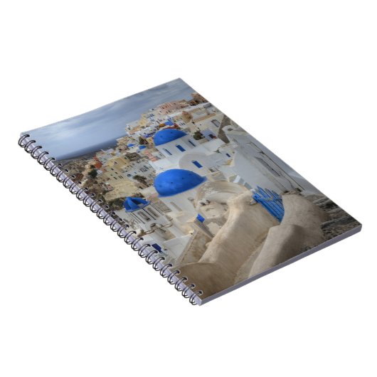 Griekenland, Santorini. Kellentoren en blauwe domp Notitieboek (Rechterzijde)