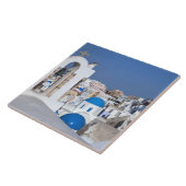 Griekenland, Santorini. Kellentoren en blauwe domp Tegeltje (Zijkant)