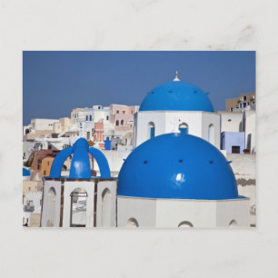 Griekenland, Santorini. Klokkentoren en blauwe koe Briefkaart