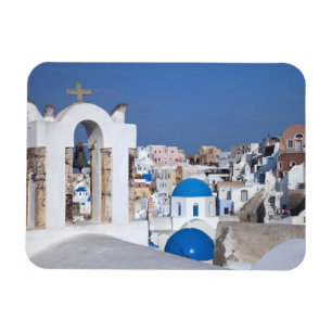 Griekenland, Santorini. Klokkentoren en blauwe koe Magneet