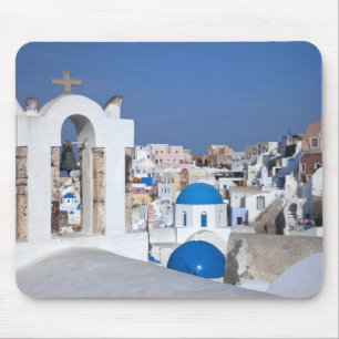 Griekenland, Santorini. Klokkentoren en blauwe koe Muismat