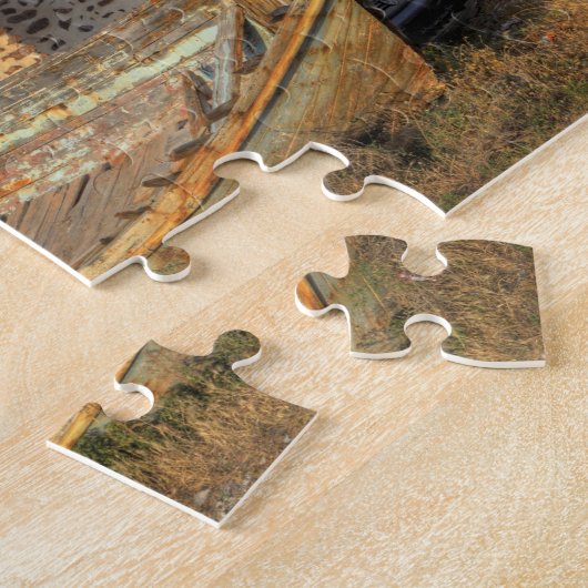 Griekenland, Santorini, Oia. Oude vissersboot op d Legpuzzel (Zijkant)