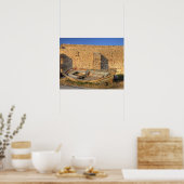 Griekenland, Santorini, Oia. Oude vissersboot op d Poster (Keuken)