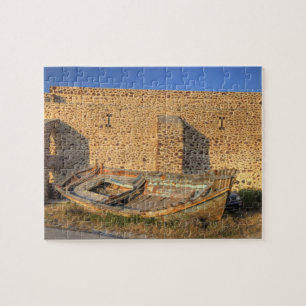Griekenland, Santorini, Oia. Oude vissersboot op h Legpuzzel