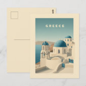 Griekenland Santorini Reisposter Briefkaart (Voorkant / Achterkant)