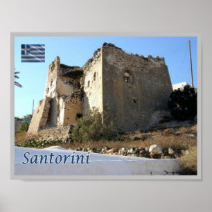 Griekenland - Santorini - Thera - Thira - Castle - Poster