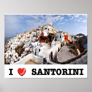 Griekenland - Santorini - Thera - Thira - Oia - Poster