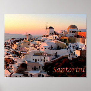 Griekenland - Santorini - Thera - Thira - Oia - Poster