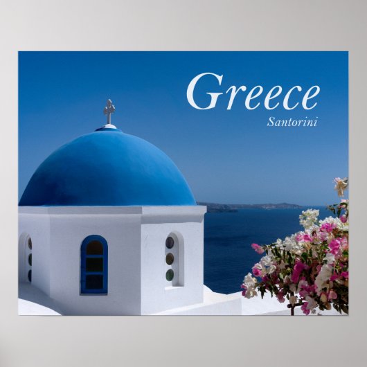 Griekenland Santorini Travel Poster (Voorkant)