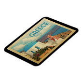 Griekenland Santorini Vintage Travel Magneet (Linkerzijde)