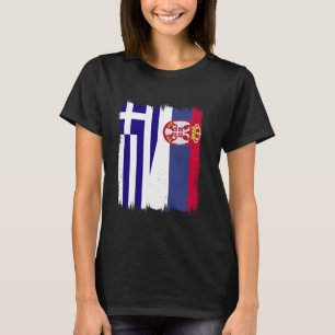 Griekenland Servië Halve Vlag Srbija Griekse Servi T-shirt