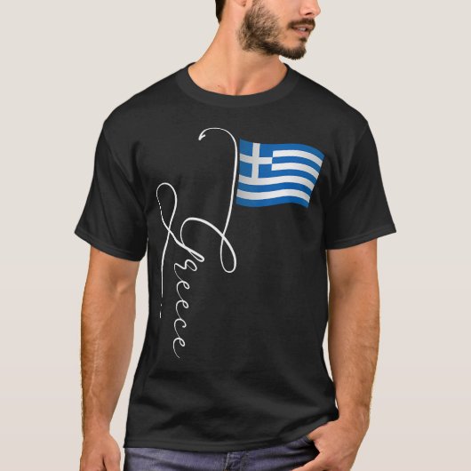 Griekenland Signature Flag Pole T-shirt (Voorkant)