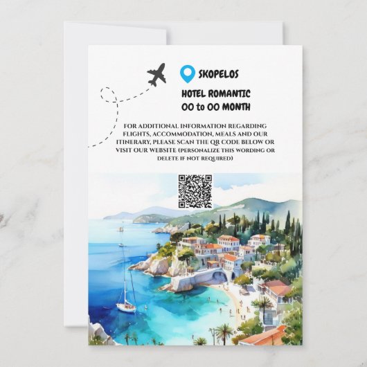 Griekenland Sla de datum op voor de fotobestemming Save The Date (Achterkant)