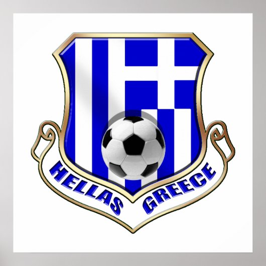Griekenland Soccer Shield - Hellas badge Poster (Voorkant)