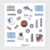 Griekenland Souvenirs Iconen Assortiment Sticker (Vel)