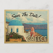 Griekenland sparen de datum  Santorini Aankondigingskaart (Voorkant)