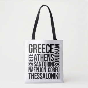 Griekenland Steden Woordkunst - Athens Travel Tote Bag
