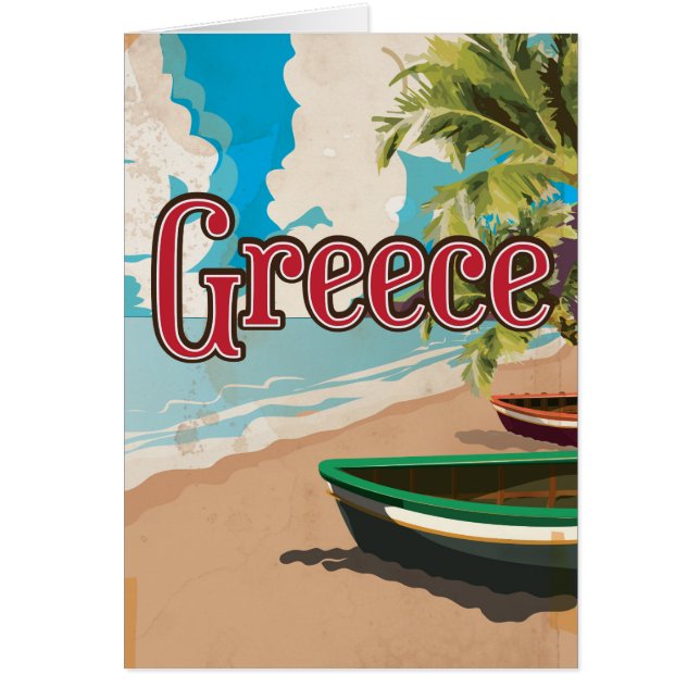 Griekenland Strand vintage reisposter (Voorkant)