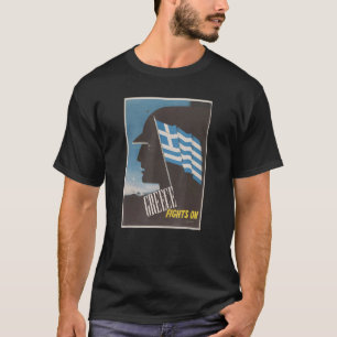 griekenland strijdt tegen Poster op ww2-propaganda T-shirt