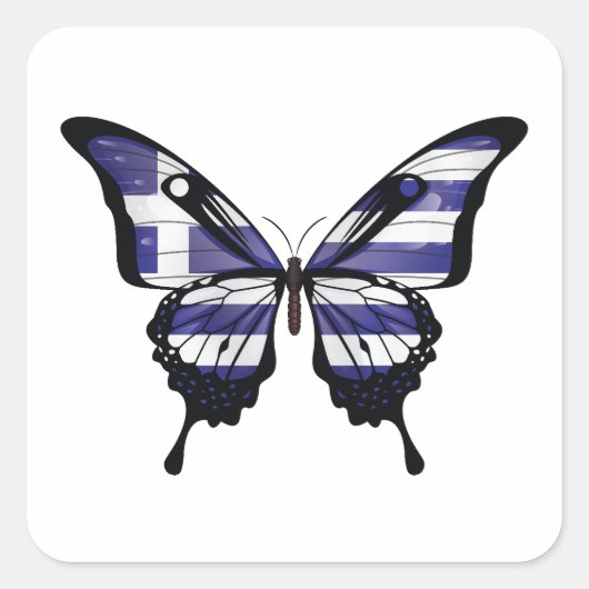 Griekenland Swallowtail Butterfly Flag Sticker (Voorkant)