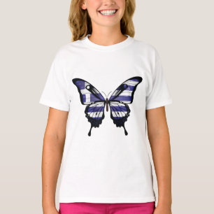 Griekenland Swallowtail Butterfly Flag Sticker T-shirt