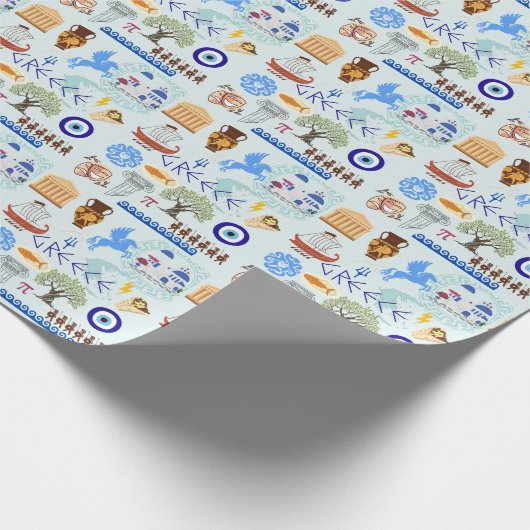 Griekenland Symbolen voor reisliefhebbers Cadeaupapier (Hoek)