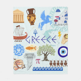 Griekenland Symbolen voor reisliefhebbers Fleece Deken