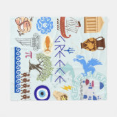 Griekenland Symbolen voor reisliefhebbers Fleece Deken (Voorkant (Horizontaal))