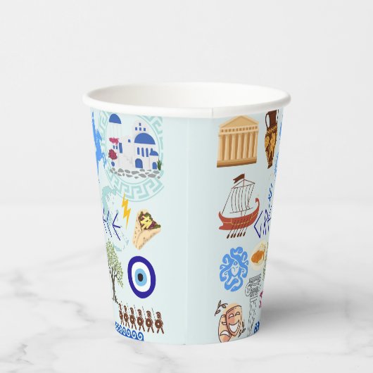 Griekenland Symbolen voor reisliefhebbers Papieren Bekers (Rechts)