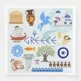 Griekenland Symbolen voor reisliefhebbers Servet