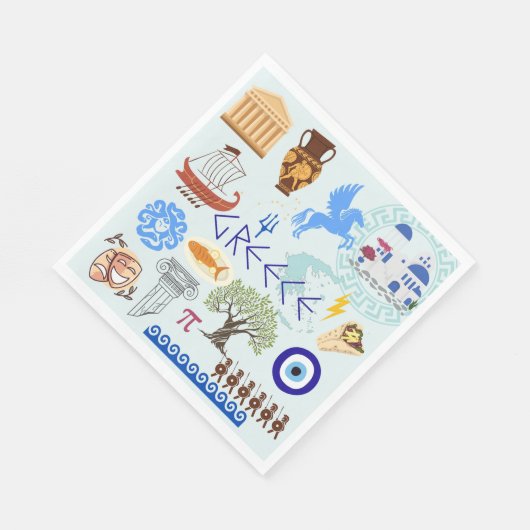 Griekenland Symbolen voor reisliefhebbers Servet (Hoek)