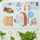 Griekenland Symbolen voor reisliefhebbers Theedoek (Gevouwen)