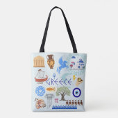 Griekenland Symbolen voor reisliefhebbers Tote Bag (Achterkant)