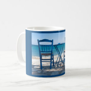 Griekenland taverna foto blauw en wit koffiemok