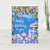 Griekenland Terras Uitzichten Kunst Schilderen Hap Kaart (Voorkant)