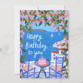 Griekenland Terras Uitzichten Kunst Schilderen Hap Kaart (Voorkant)