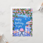 Griekenland Terras Uitzichten Kunst Schilderen Hap Kaart (Voorkant / Achterkant in situ)