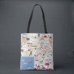 Griekenland Tote Bag<br><div class="desc">Moderne hedendaagse kunst geïnspireerd door een vissersdorp op het Griekse eiland Chalki. Originele kunst van Nic Squirrell.</div>