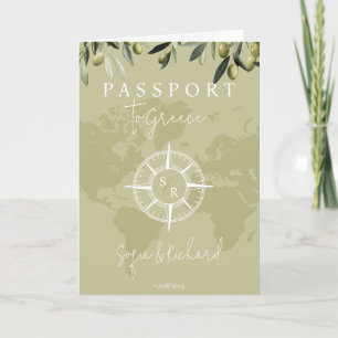 Griekenland Trouwpaspoort Wijze Wereldkaart Kompas