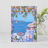 Griekenland Uitzichten vanaf Terras Gouache Schild