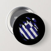 griekenland verscheurde vlag ronde button 7,6 cm (Voorkant /achterkant)
