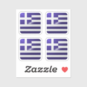 Griekenland vierkante glossy vlag sticker