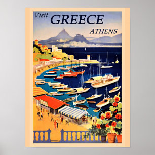 GRIEKENLAND, vintage reisposter, Poster