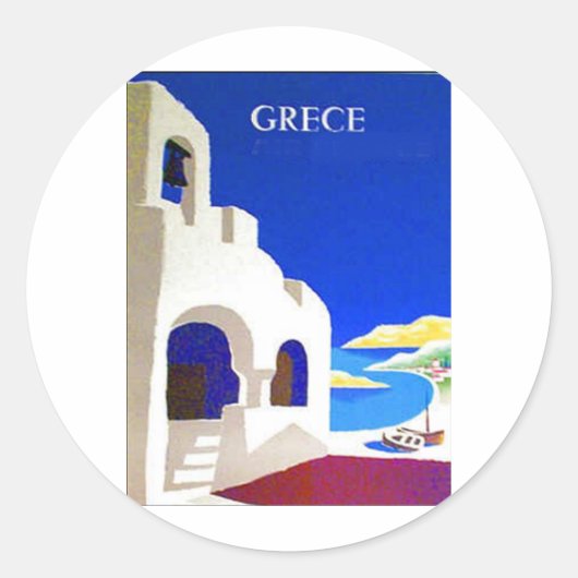 Griekenland vintage ronde sticker (Voorkant)